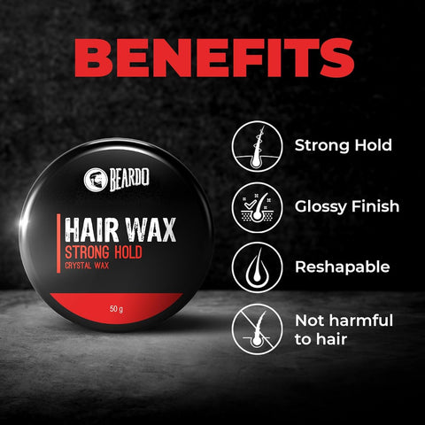 Beardo Strong Hold Hair Wax with Crystal Gel Technology - 50g - Image 2