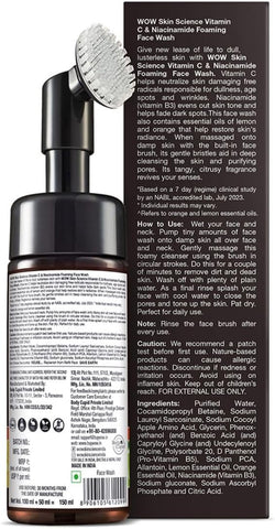 Wow Skin Science Vitamin C Foaming Face Wash with Brush - 150ml - Image 8