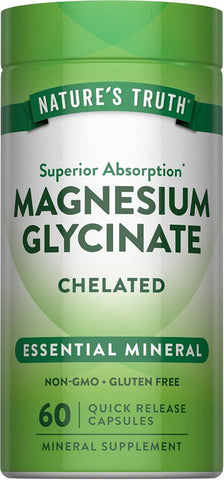 Nature's Truth Magnesium Glycinate Capsules - 200mg, Chelated, 60 Count