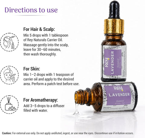 ReyNaturals Lavender Essential Oil - Pure Lavandula Angustifolia Extract, 15 ml - Image 5