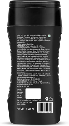 Beardo Charcoal Body Wash - Activated Charcoal Formula - 200ml - Image 7