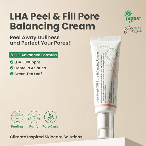AXIS-Y LHA Peel & Fill Pore Balancing Cream - Pore Care, LHA & ACZERO Formula - 50ml - Image 2
