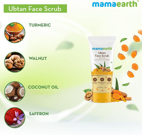 Mamaearth Ubtan Face Scrub with Turmeric & Walnut, 100 ml - Image 3