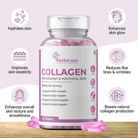 Herbal Max Collagen Beauty Supplements - 60 Tablets, 800mg - Image 5