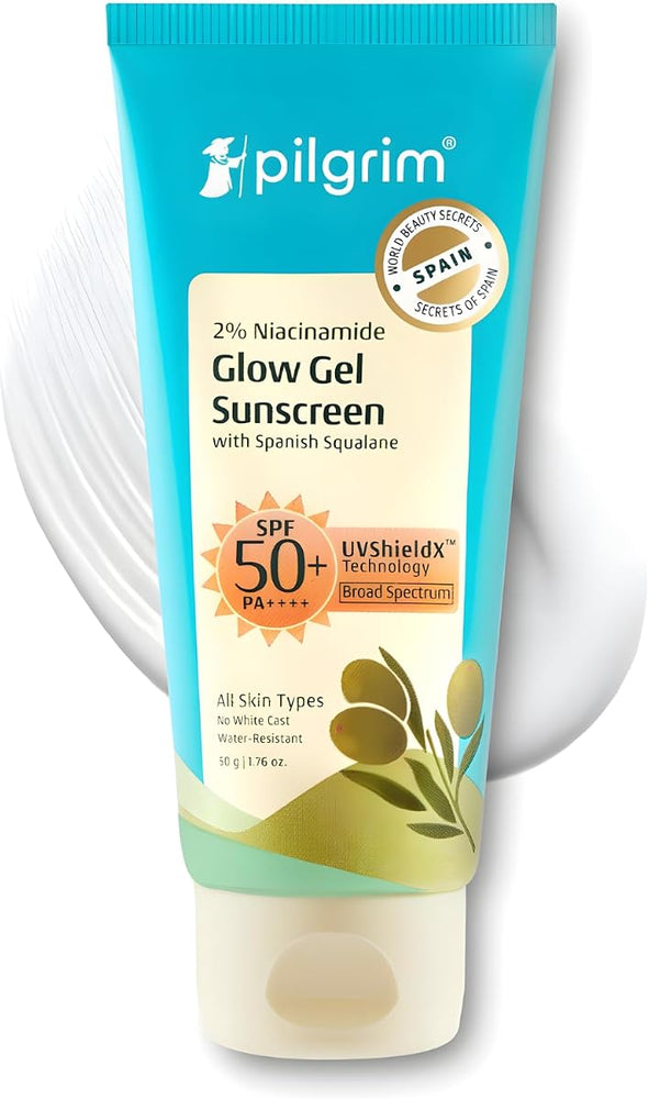 Pilgrim 2% Niacinamide Glow Gel Sunscreen SPF 50+ with Squalane - 50g