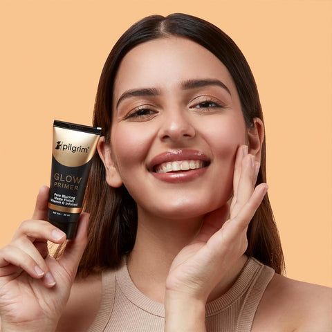 Pilgrim Glow Primer Gel-Based, Vit C+E Infused, Velvety Matte Finish - 30ml - Image 6
