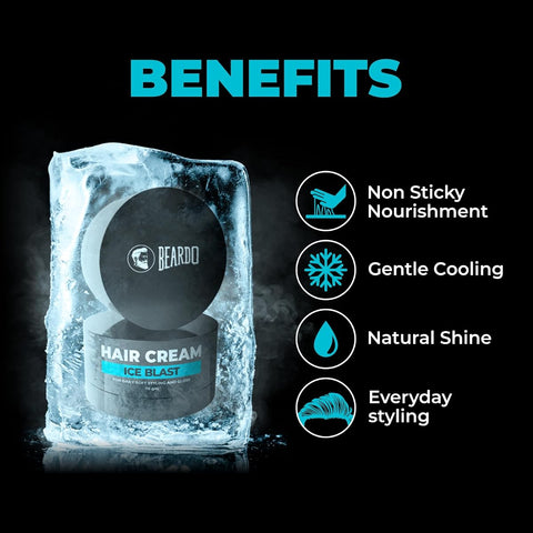 Beardo Ice Blast Hair Cream - Ultra-Light Cooling Hair Treatment, 75g - Image 6