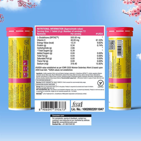 Chicnutrix Glow Effervescent Tablets - Japanese Glutathione & Vitamin C, 10 Pack - Image 5