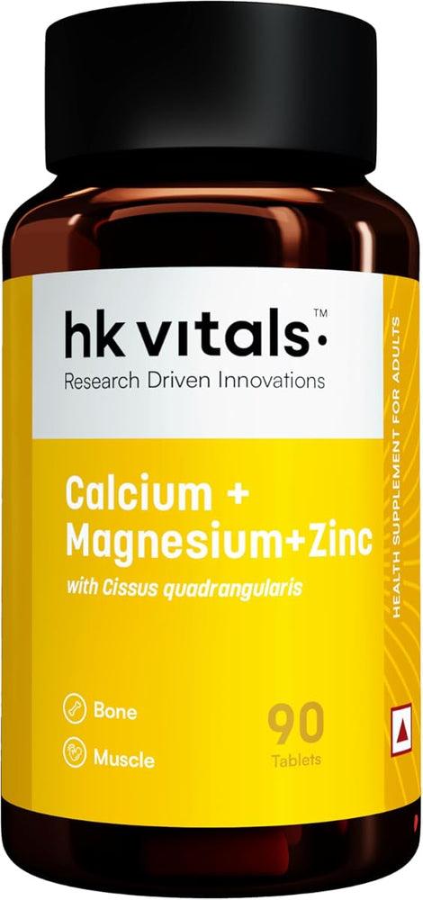 HK Vitals Calcium Magnesium & Zinc Tablets with Vitamin D3 - 90 Count