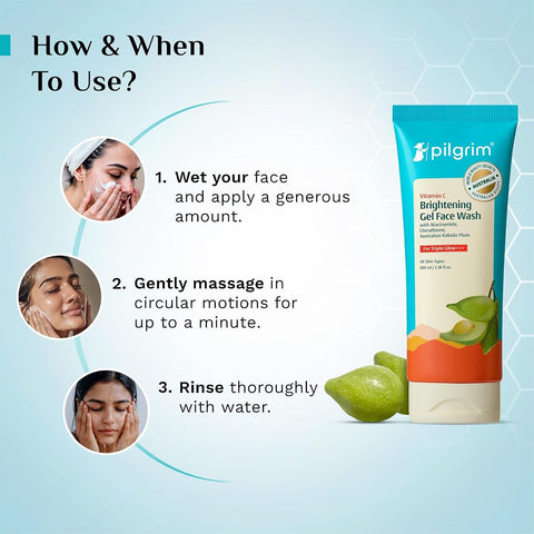 Pilgrim Vitamin C Gel Face Wash with Kakadu Plum & Lime Pearl - 100 ml - Image 6