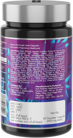 Kapiva Testo Capsules - 16 Ayurvedic Herbs, Shilajit & Safed Musli - 60 Capsules - Image 2