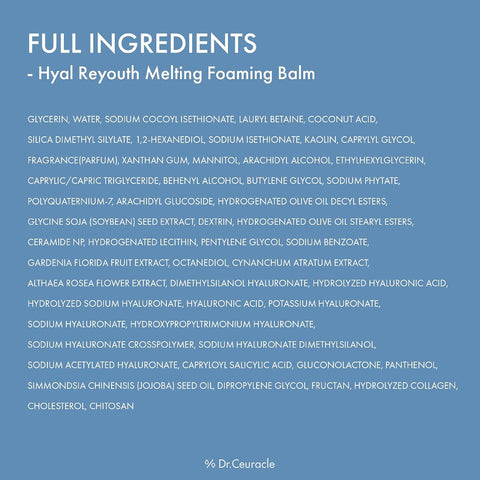 Dr.Ceuracle Hyal Reyouth Melting Foaming Balm - 100ml Face Cleanser - Image 8