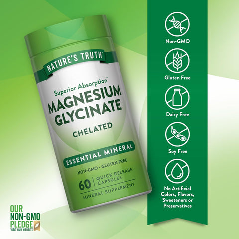Nature's Truth Magnesium Glycinate - 60 Capsules