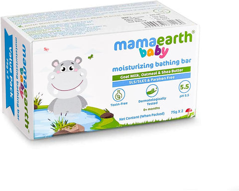 Mamaearth Baby Bathing Soap Bar with Goat Milk & Oatmeal - 75g, Pack of 2 - Image 2