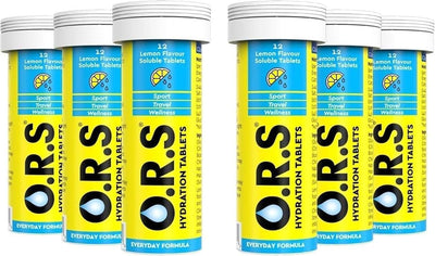 ORS Hydration Electrolyte Tablets - Lemon Flavour, 72 Tablets (6 x 12)