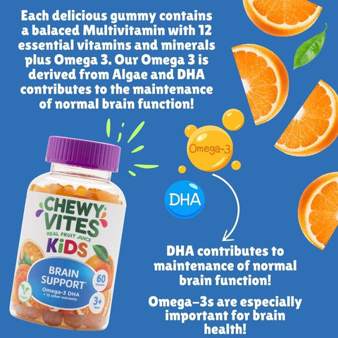 Chewy Vites Kids Brain Support Gummies with Omega 3 DHA - 60 Count - Image 5