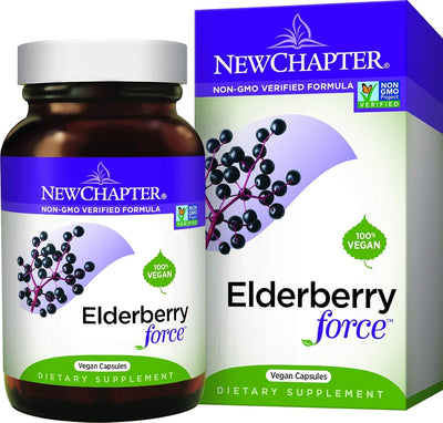 New Chapter Elderberry Force - Herbal Supplement, 30 Vegan Capsules