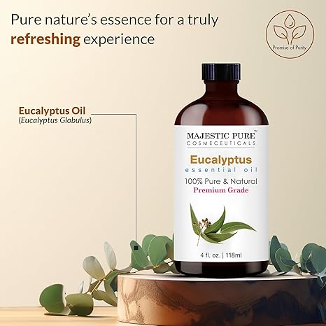 Majestic Pure Eucalyptus Essential Oil, Pure And Natural With Therapeutic Grade, Premium Quality