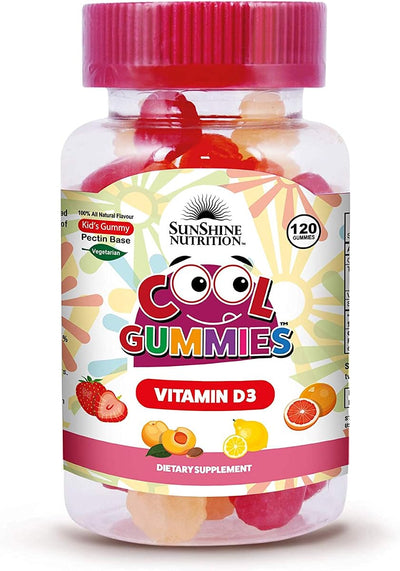 Sunshine Nutrition Kids Vitamin D3 Cool Gummies, Gluten-Free, 120 Gummies
