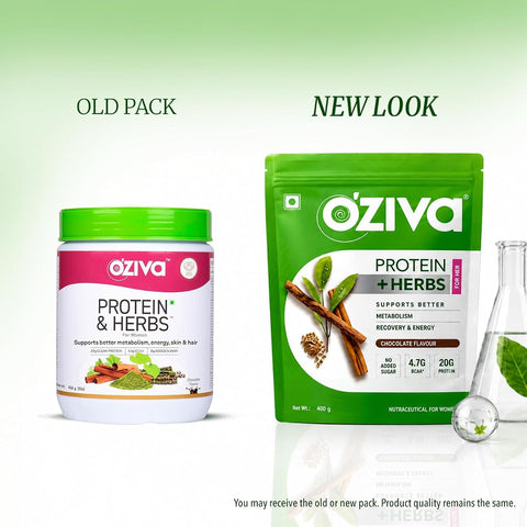 Oziva Protein & Herbs for Men - Chocolate Flavour, 500g - Image 2