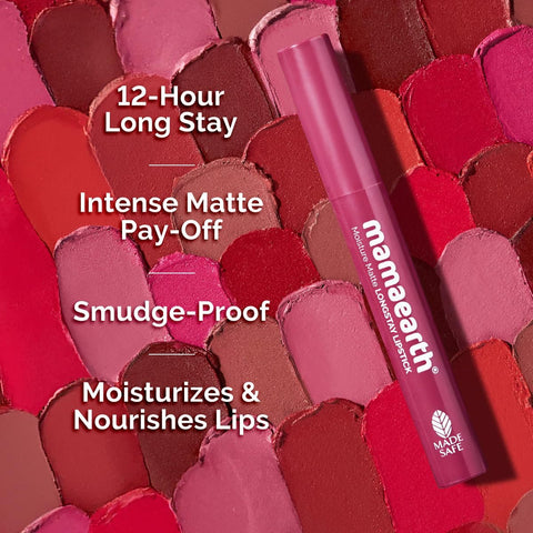 Mamaearth Moisture Matte Lipstick - Pink Lemonade, Avocado Oil & Vitamin E, 2g - Image 3