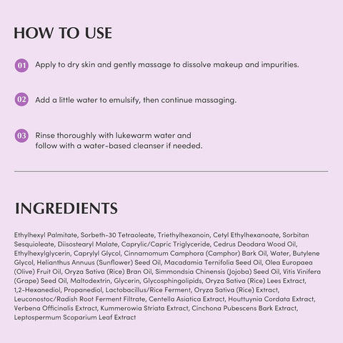 Eqqualberry Purple Rice Pore Smoothing Cleansing Oil - Korean Oil Cleanser, 200ml - Image 8