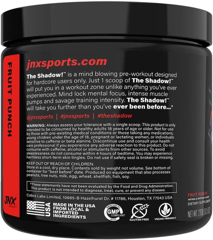 Cobra Lab The Shadow Pre-Workout Powder, Fruit Punch, 270g - Image 2
