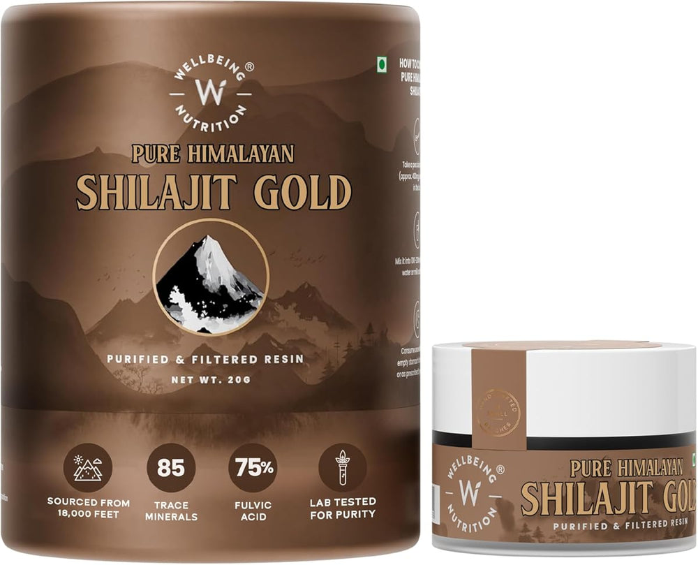 Wellbeing Nutrition Pure Himalayan Shilajit Gold Resin with Ashwagandha & 24K Gold