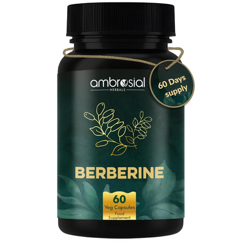 Ambrosial Berberine HCL Capsules - Herbal Diabetes Care, 500mg, 60 Count