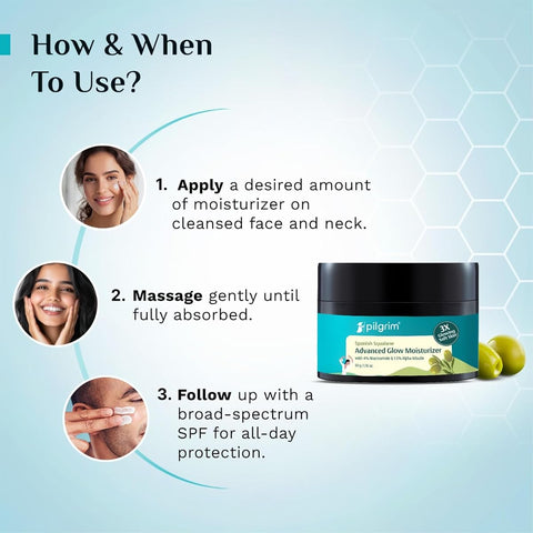 Pilgrim Squalane Glow Face Moisturizer with Niacinamide & Vitamin C - 50g - Image 7