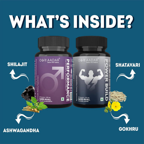 Aadar Performance & Power Build Capsules - Ayurvedic Muscle Growth, 60 & 30 Pack - Image 3