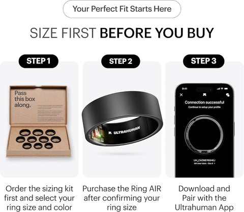 Ultrahuman Ring AIR - Smart Health Tracker, Matt Grey, Size 13 - Image 2