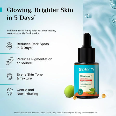 Pilgrim Face Serum with 10% Vitamin C for Glowing Skin - 30 ml - Image 4