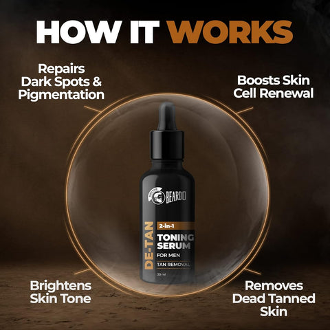Beardo De-Tan 2-in-1 Toning Serum with Alpha Arbutin - 30ml - Image 4
