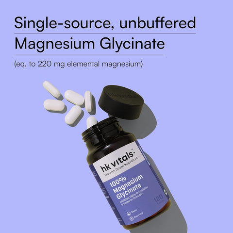 HK Vitals Magnesium Glycinate Tablets - 1880mg, 120 Count - Image 4