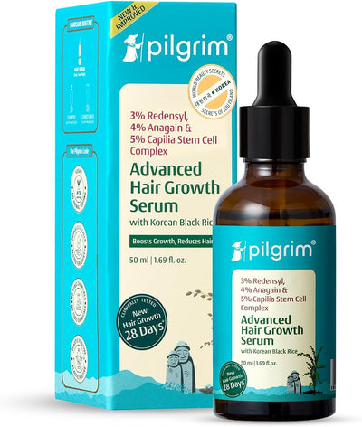 Pilgrim Hair Growth Serum with Redensyl, Anagain, Capilia StemCell - 50ml