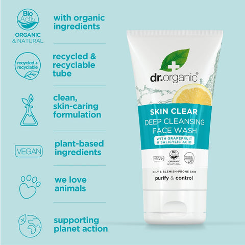Dr. Organic Skin Clear Deep Cleansing Face Wash 125ML