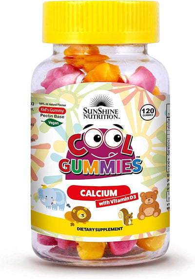 Sunshine Nutrition Calcium Gummies for Kids - Vitamin D3 Enriched, 120 Count