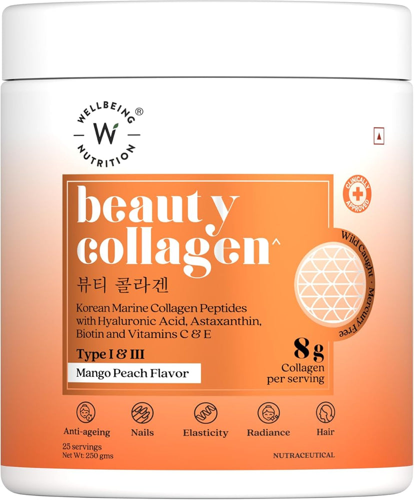 Wellbeing Nutrition Marine Collagen Peptides - Mango Peach, 250g