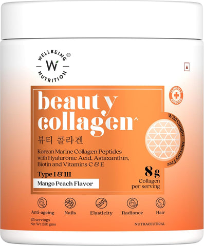 Wellbeing Nutrition Marine Collagen Peptides - Mango Peach, 250g