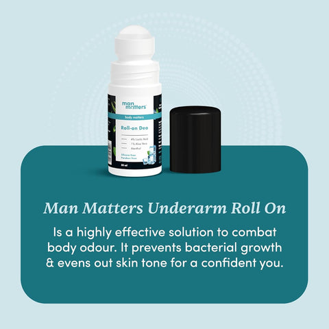 Man Matters Underarm Deodorant Roll-On with Lactic Acid & Aloe Vera - 50ml - Image 5