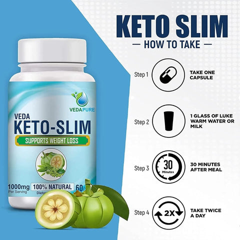 Vedapure Keto Slim Capsules - Natural Weight Management Supplement with Garcinia Cambogia and Green Tea - 60 Count - Image 5