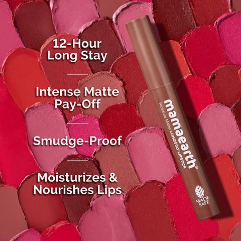 Mamaearth Moisture Matte Longstay Lipstick - Avocado & Vit E, 09 Espresso Brown, 2g - Image 3