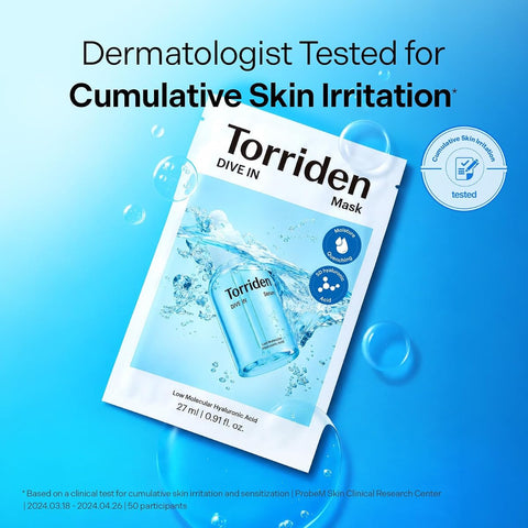 Torriden Dive In Sheet Mask with Low Molecular Hyaluronic Acid - 27ml x 10 Pack - Image 7