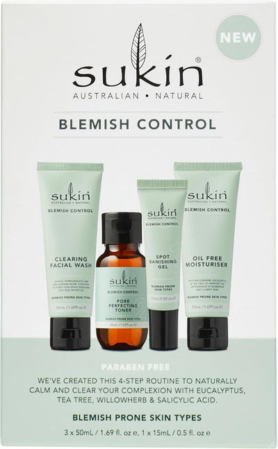 Sukin Blemish Control Kit - 4 Step Routine with Eucalyptus & Salicylic Acid