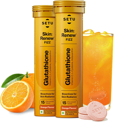 SETU Skin Rejuvenation Combo: Marine Collagen Powder Peach Mango flavor 300g + Glutathione Tablets