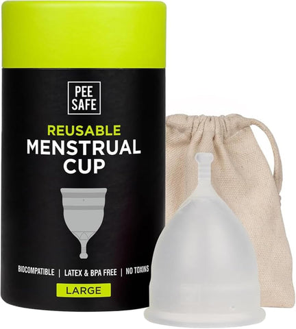 Pee Safe Large Menstrual Cup - Medical-Grade Silicone, 20ml Capacity