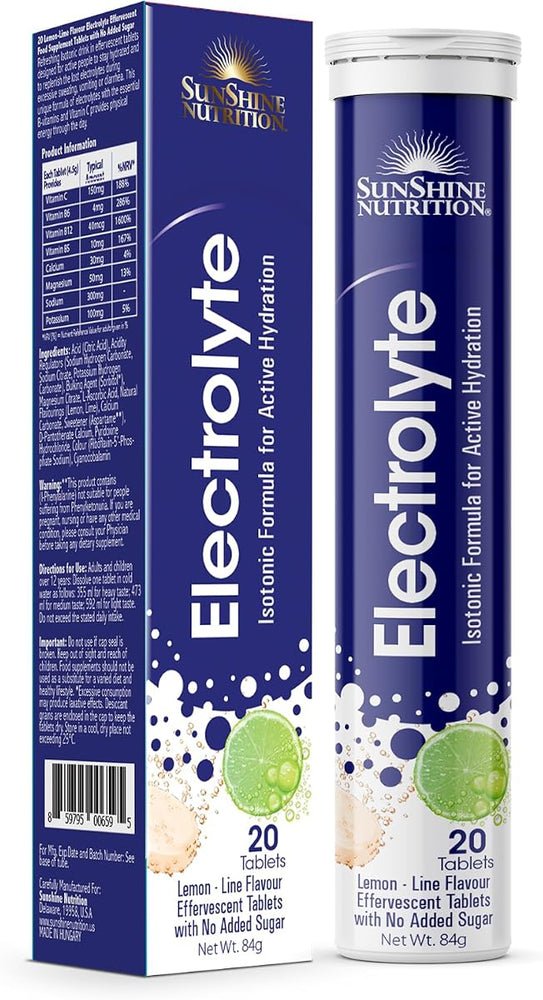 Sunshine Nutrition Isotonic Electrolyte Effervescent Tablets, 20 Pack