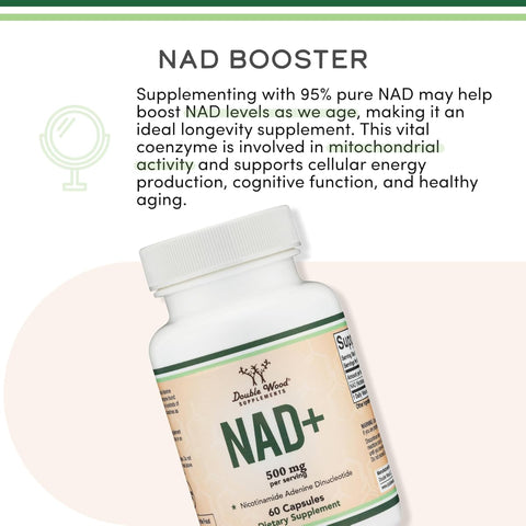 Doublewood NAD+ Supplement 500mg Capsules, 60 Count - Image 5