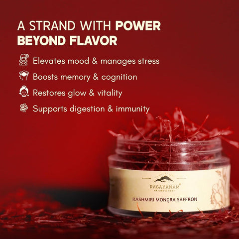Rasayanam Kashmiri Mongra Saffron - Grade 1, Handpicked from Pampore - 1 Gram - Image 6